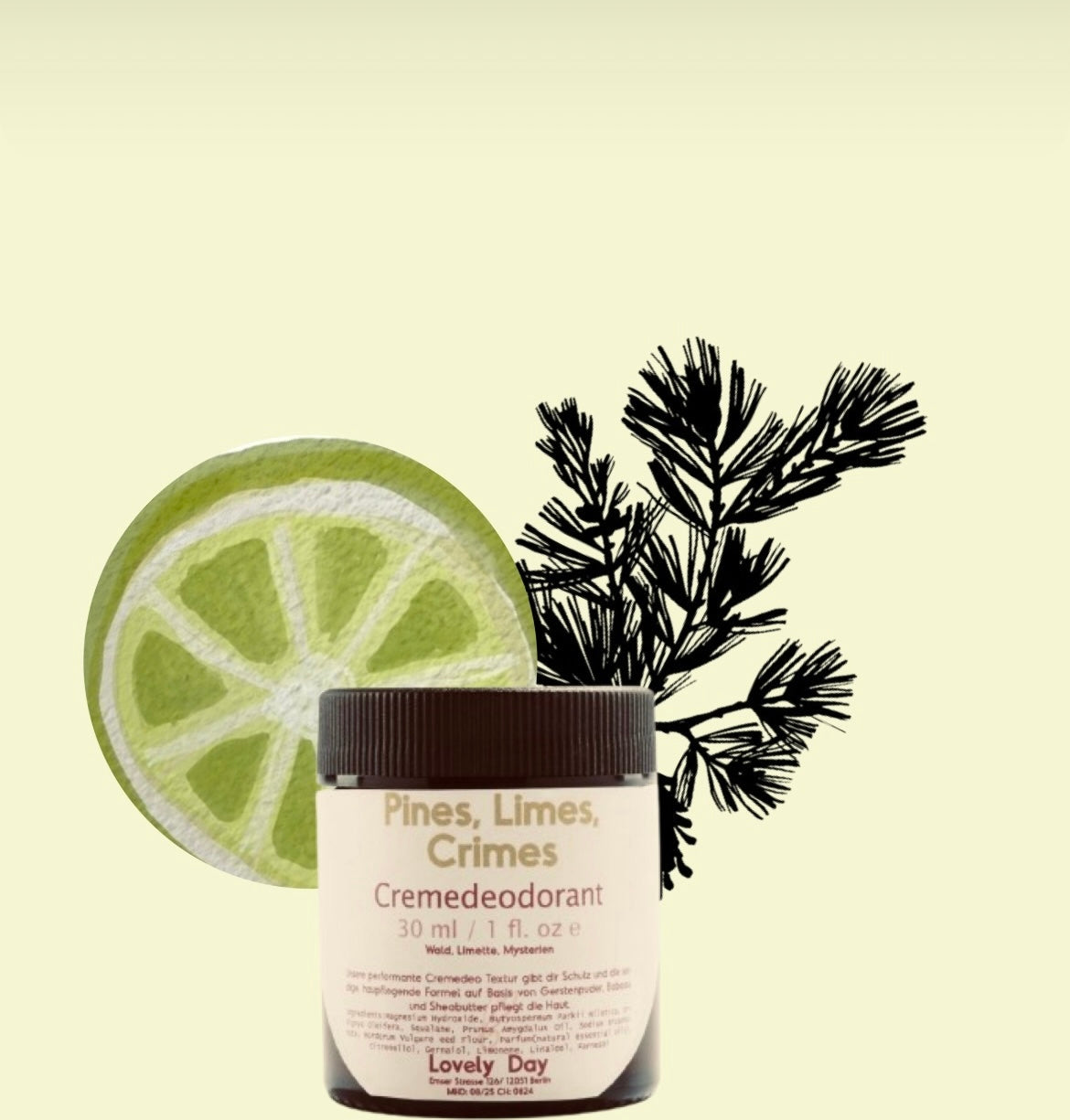 Natural Cream Deo - Pines Limes Crimes Probe