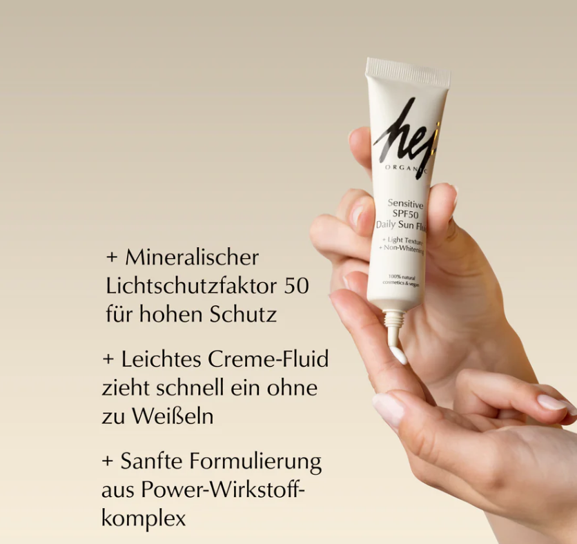 hej organic - Sensitive LSF50 Tagescreme | Tagescreme mit Lichtschutzfaktor für empfindliche Haut